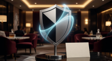 Abstract conceptual shield icon for no financial risk